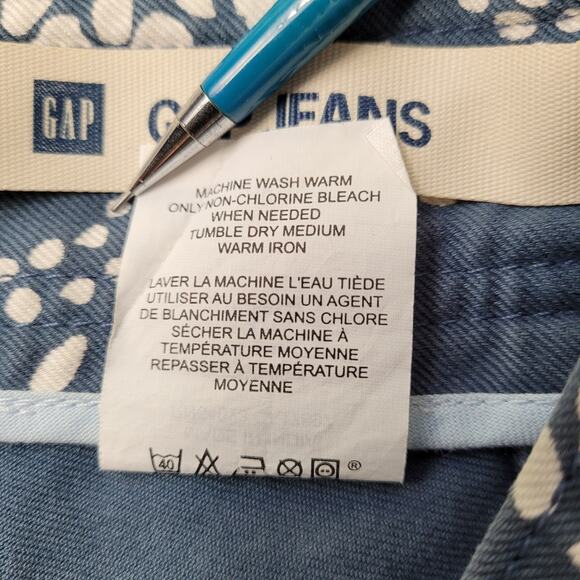 Gap Jeans Dusty Blue Floral Skirt size 0 - Picture 6 of 8